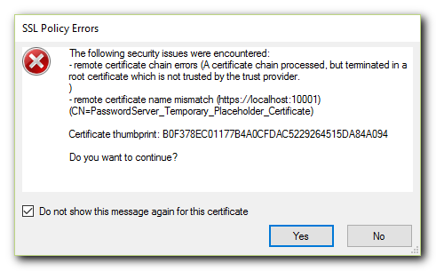 SSL Policy Error