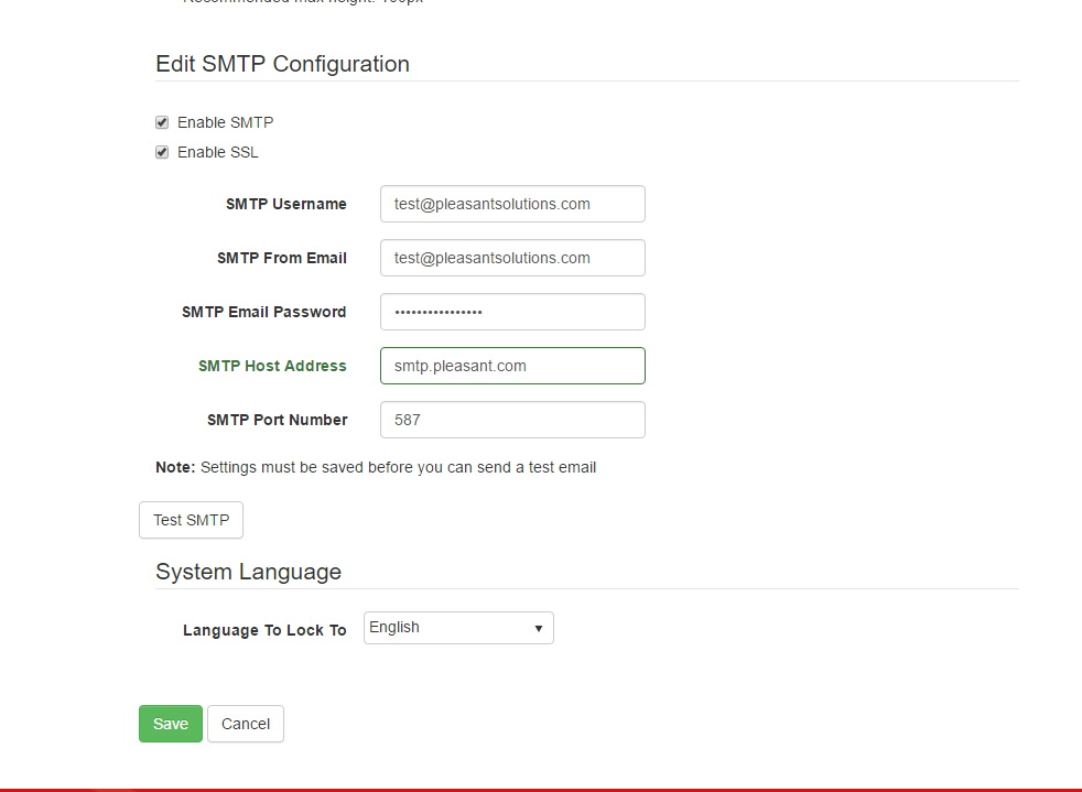 What is SMTP email address password?