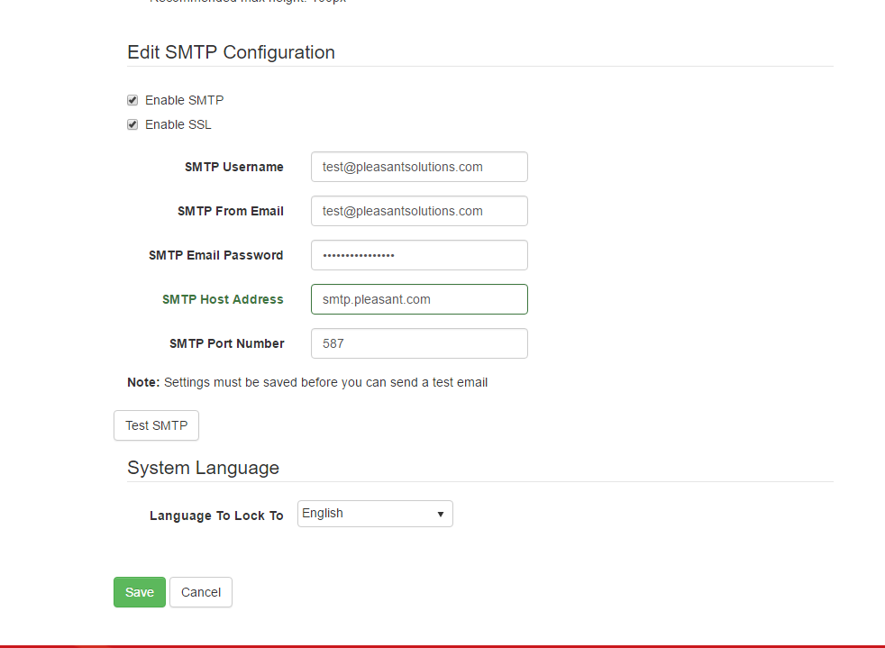 What is my SMTP server username and password?