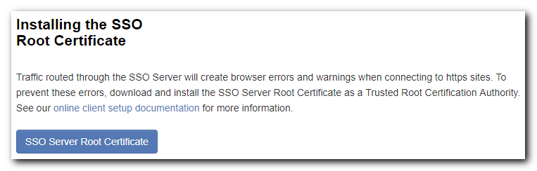 Install SSO Root Certificate