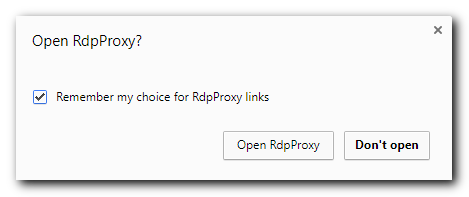 Open RDP Popup