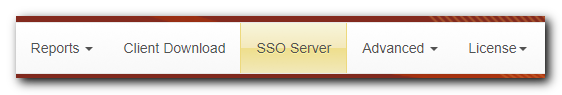 SSO Server Menu Tab