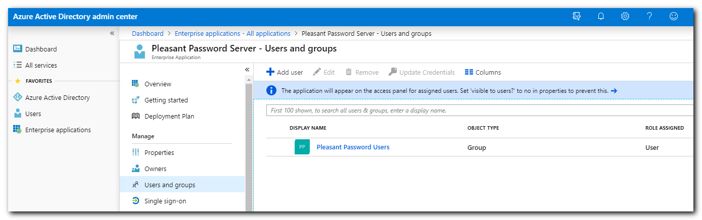 Add federated group to the Azure App