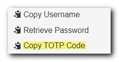 Web copy TOTP code